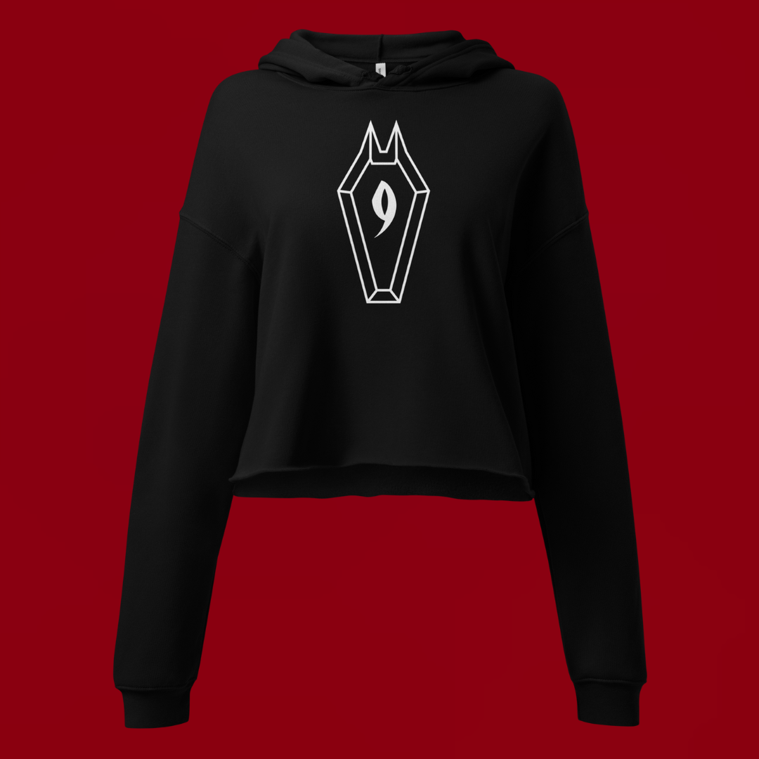 My 9th Life Coffin Logo Crop Hoodie