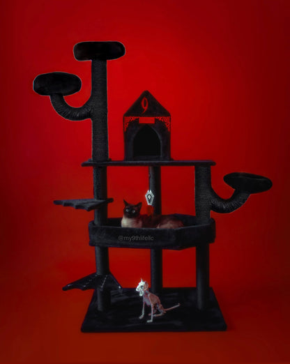 The Munster Cat Tower - Red