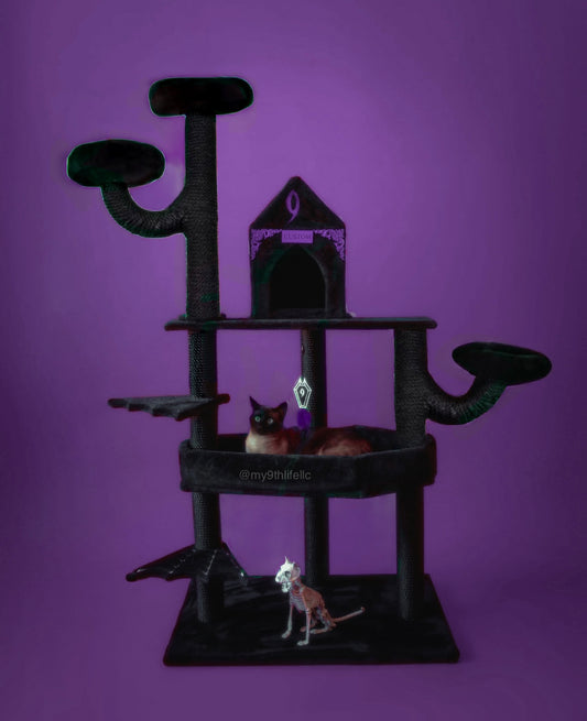 The Munster Cat Tower - Purple